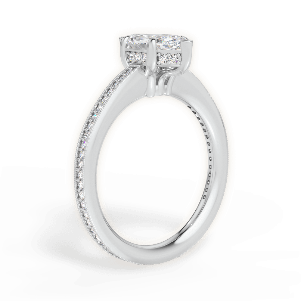 Janet Marquise Cut Lab Grown Diamond 14Kt White Gold Engagement Ring - View 3