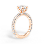 Madeline Oval Cut Lab Grown Diamond 18Kt Rose Gold Engagement Ring - View 3