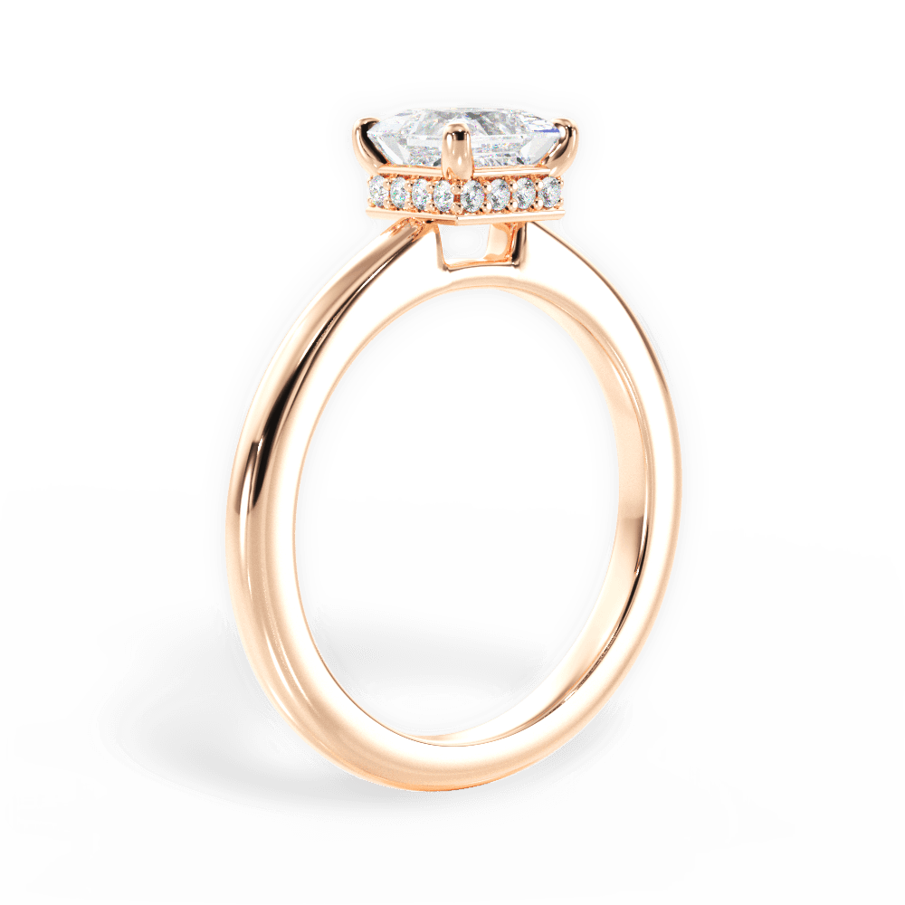Brianna Princess Cut Lab Grown Diamond 18Kt Rose Gold Engagement Ring - View 2