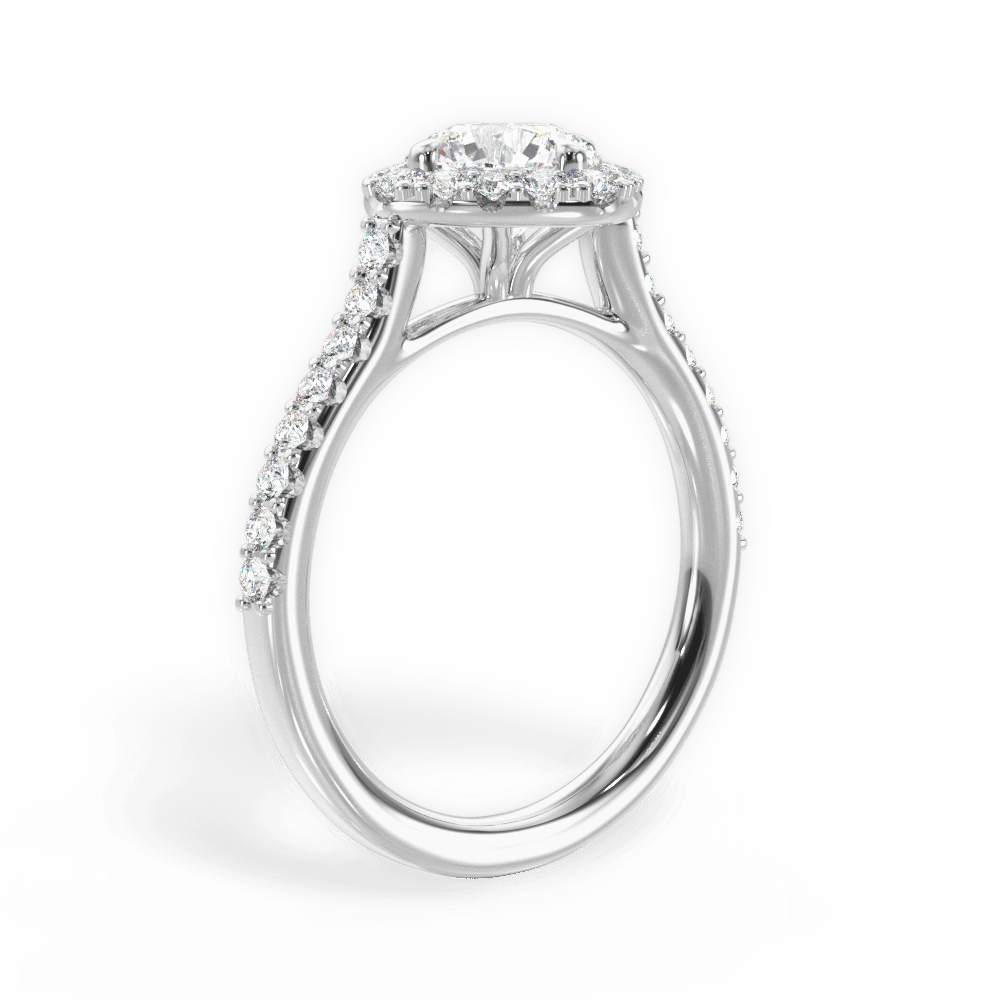 Jackie Round Cut Lab Grown Diamond Platinum Engagement Ring - View 2