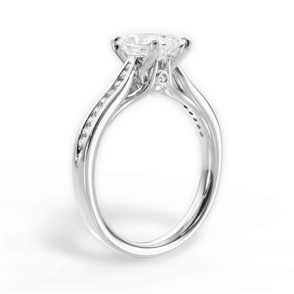 Elena Radiant Cut Lab Grown Diamond Platinum Engagement Ring - View 3