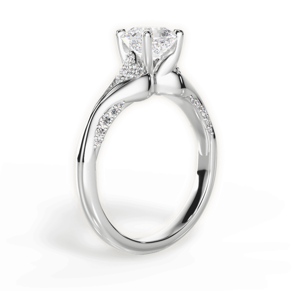 Isabel Asscher Cut Lab Grown Diamond Platinum Engagement Ring - View 2
