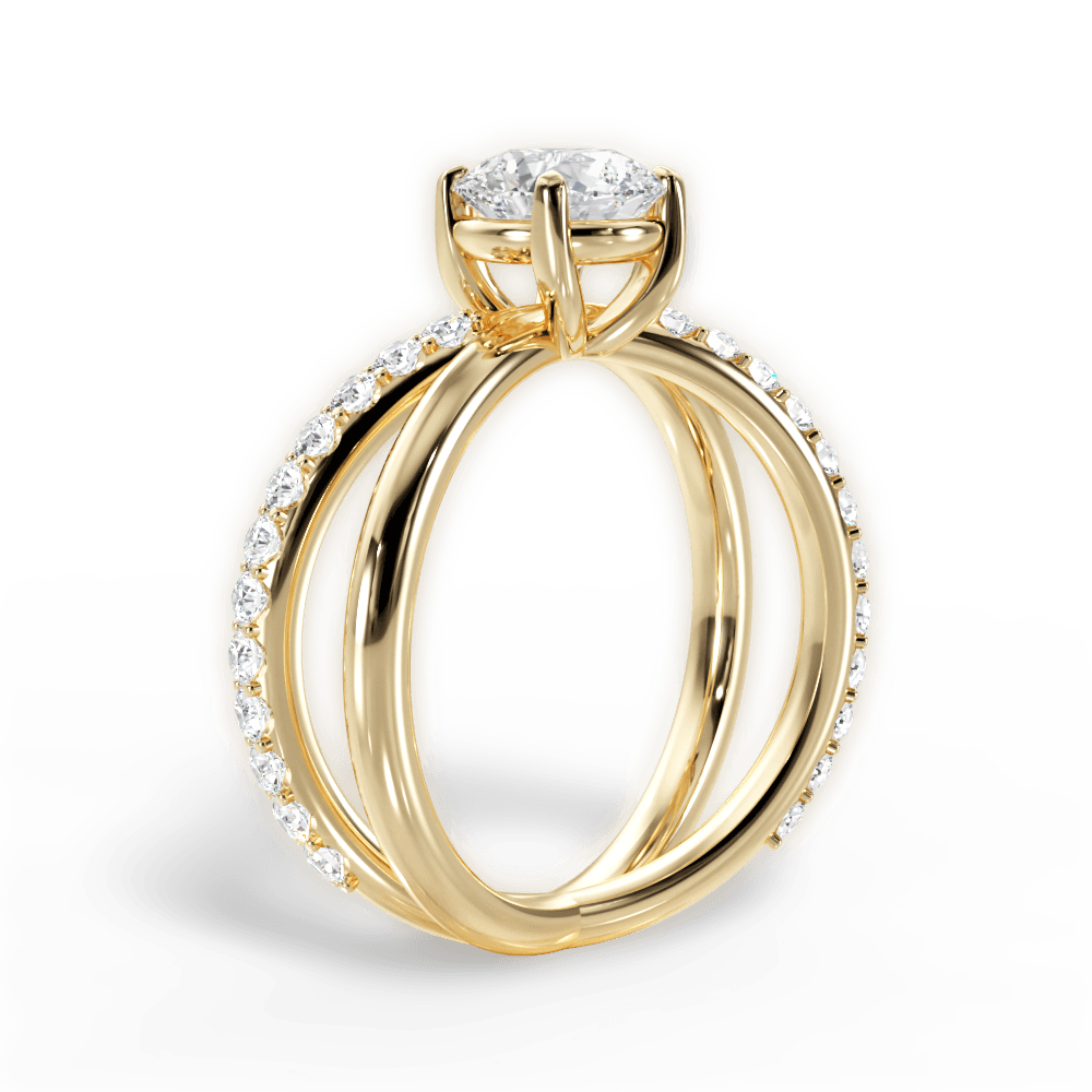 Jennifer Round Cut Lab Grown Diamond 18Kt Yellow Gold Engagement Ring - View 2