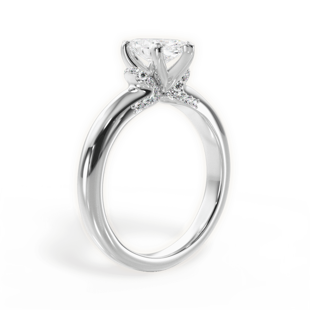 Florence Marquise Cut Lab Grown Diamond 14Kt White Gold Engagement Ring - View 2