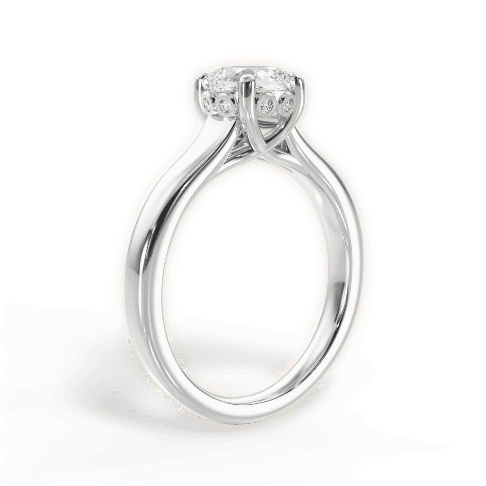Carol Cushion Cut Lab Grown Diamond 18Kt White Gold Engagement Ring - View 2