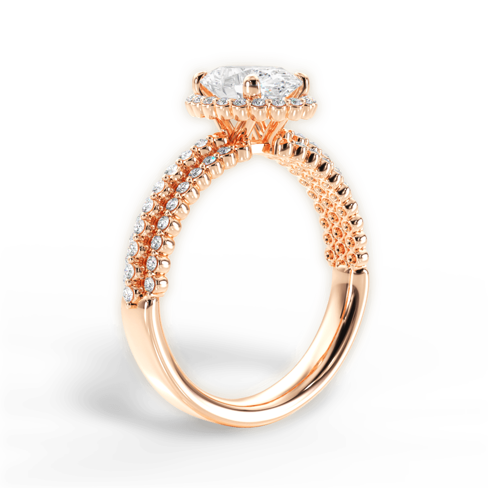 Jocelyn Oval Cut Lab Grown Diamond 18Kt Rose Gold Engagement Ring - View 3