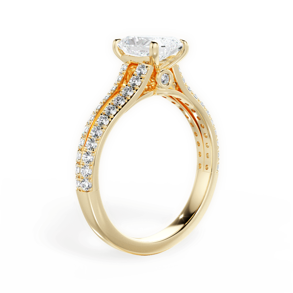 Kendra Radiant Cut Lab Grown Diamond 18Kt Yellow Gold Engagement Ring - View 2