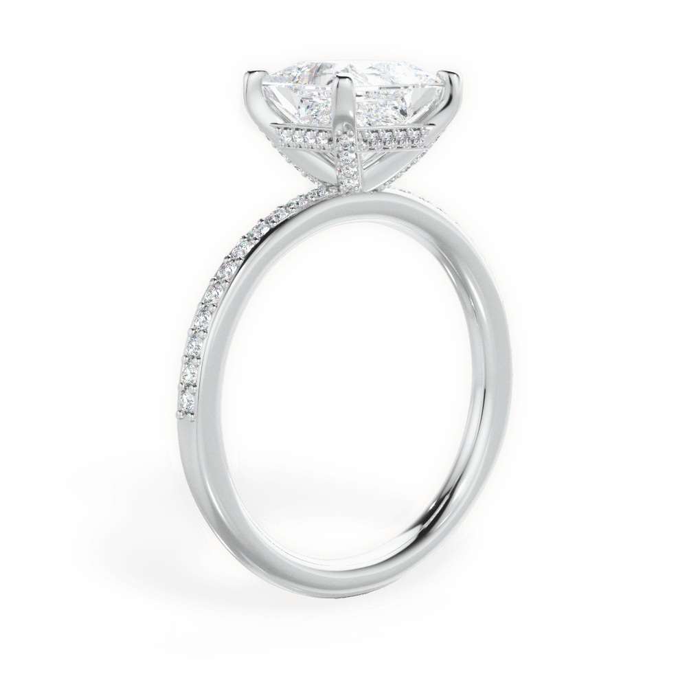 Janice Princess Cut Lab Grown Diamond 14Kt White Gold Engagement Ring - View 2