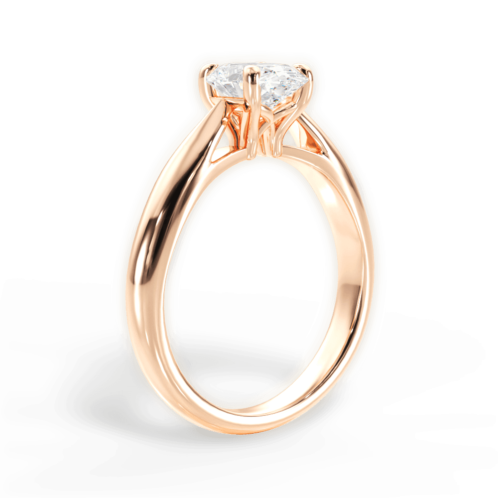 Colleen Oval Cut Lab Grown Diamond 18Kt Rose Gold Engagement Ring - View 3
