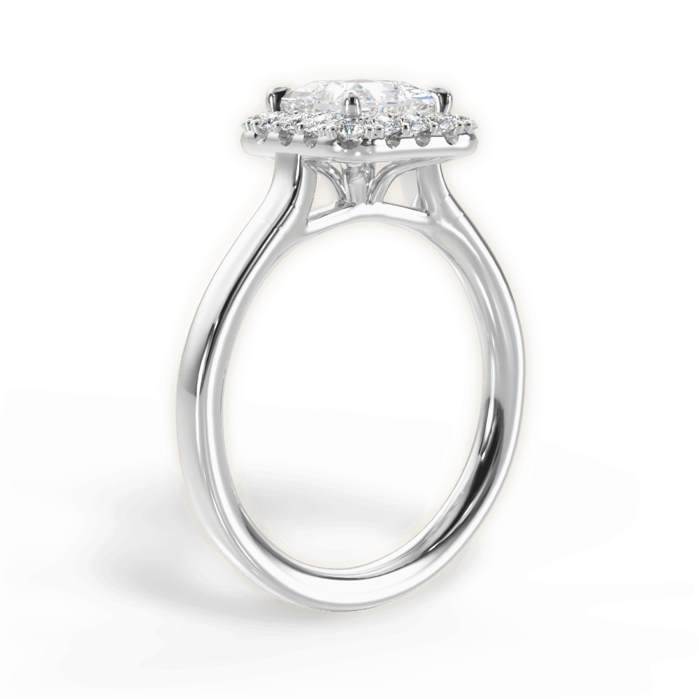 Fiona Princess Cut Lab Grown Diamond Platinum Engagement Ring - View 3