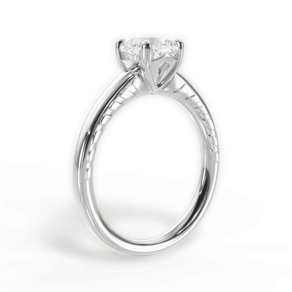 Annette Cushion Cut Lab Grown Diamond 14Kt White Gold Engagement Ring - View 3