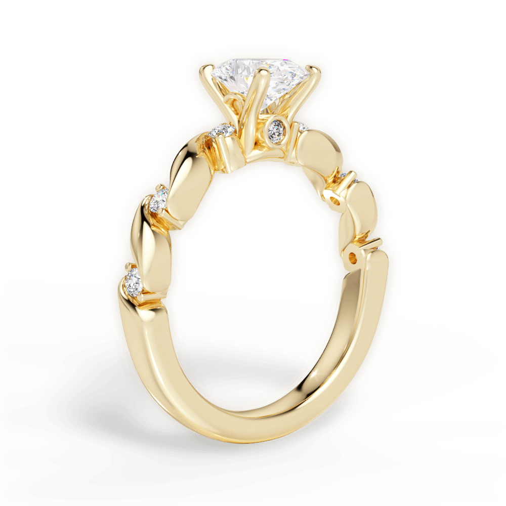 Emma Oval Cut Lab Grown Diamond 18Kt Yellow Gold Engagement Ring - View 3