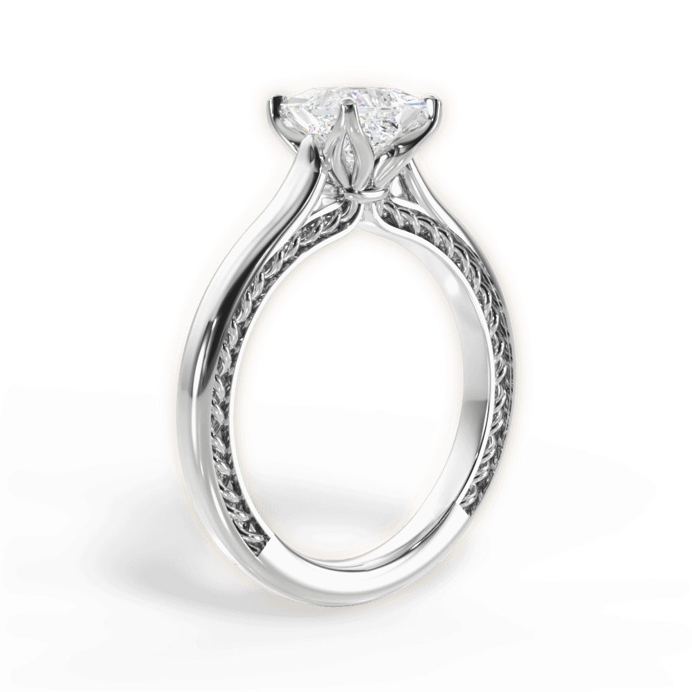 Carrie Princess Cut Lab Grown Diamond 14Kt White Gold Engagement Ring - View 3