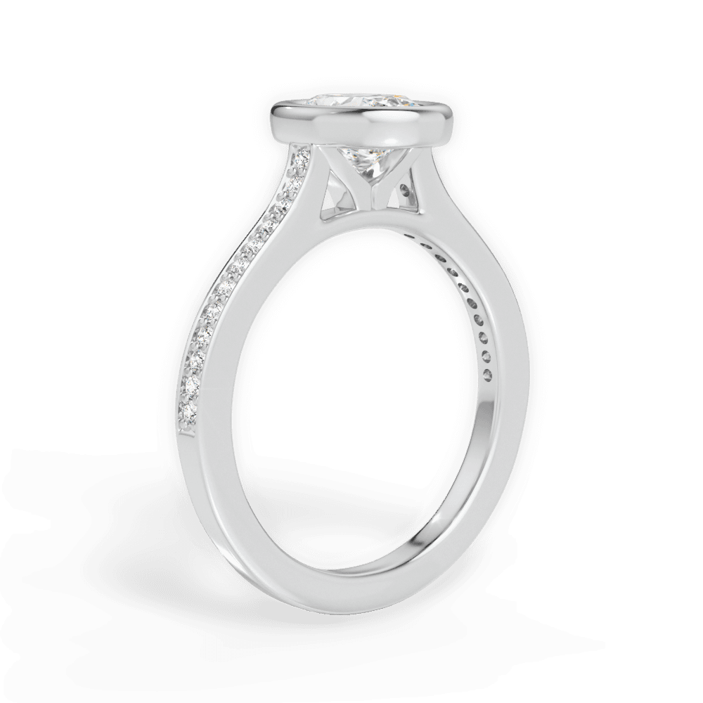 Deanna Oval Cut Lab Grown Diamond 14Kt White Gold Engagement Ring - View 3