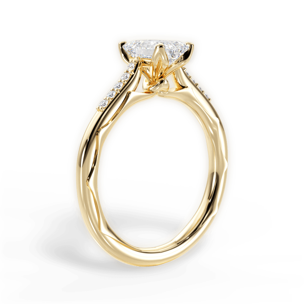 Christina Emerald Cut Lab Grown Diamond 18Kt Yellow Gold Engagement Ring - View 4