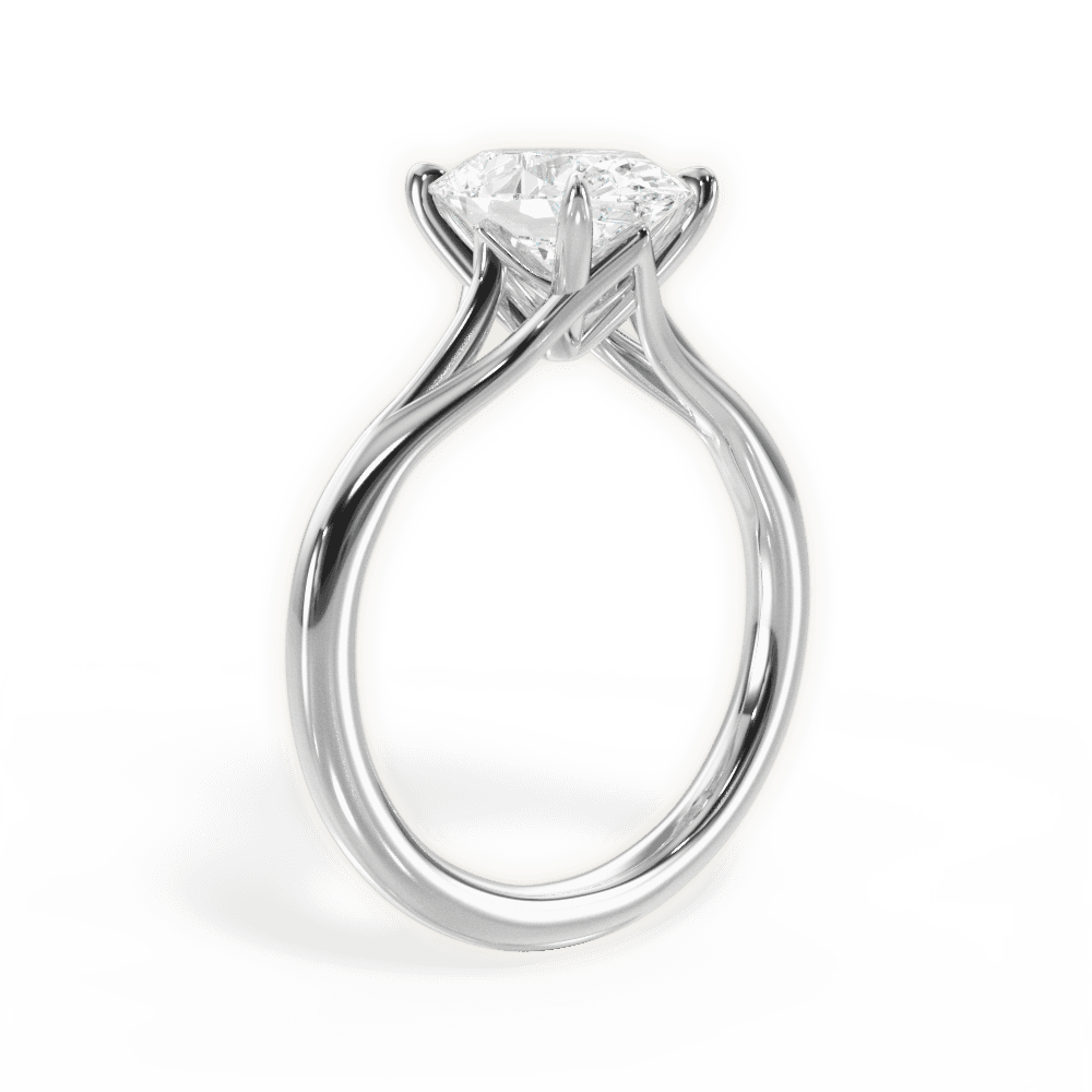 Anita Oval Cut Lab Grown Diamond 18Kt White Gold Engagement Ring - View 4