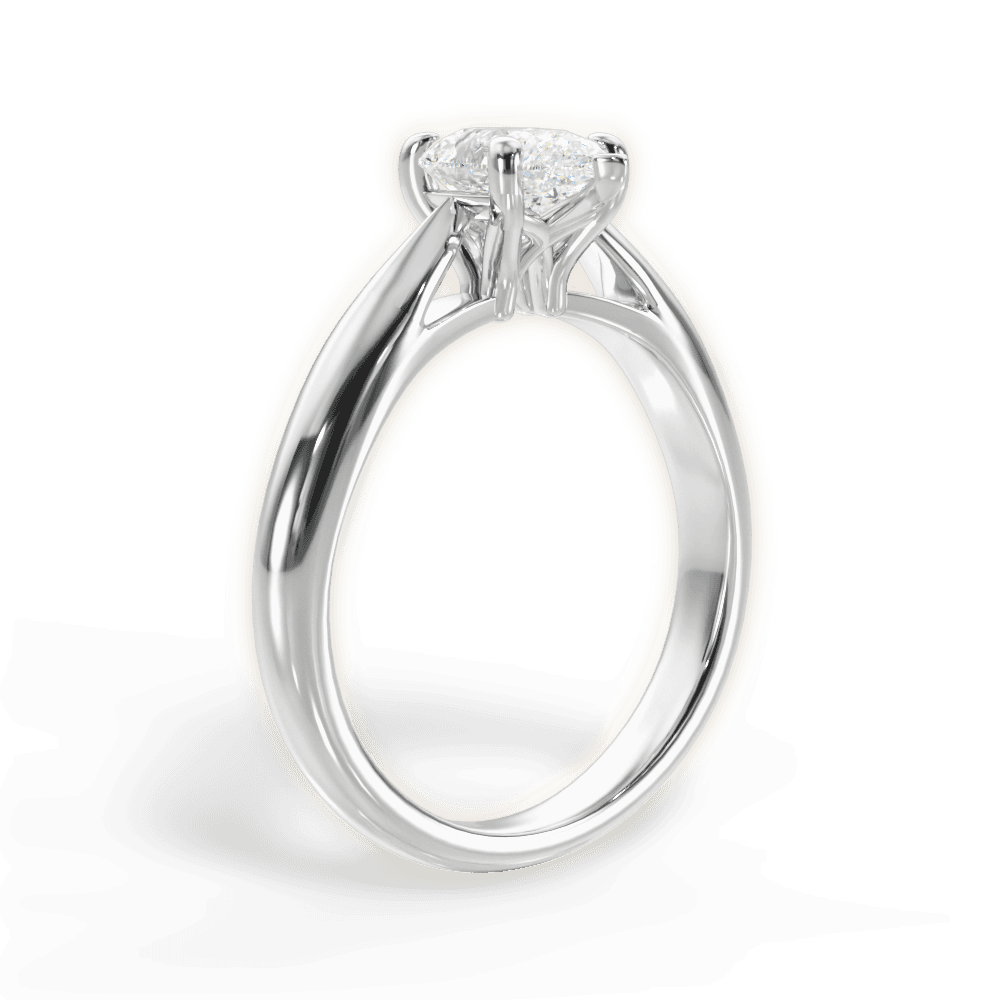 Amy Pear Cut Lab Grown Diamond 18Kt White Gold Engagement Ring - View 2
