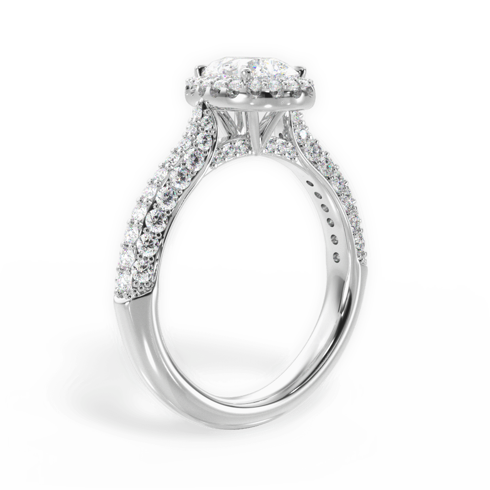 Lucy Pear Cut Lab Grown Diamond 14Kt White Gold Engagement Ring - View 4