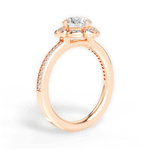 Hayley Round Cut Lab Grown Diamond 18Kt Rose Gold Engagement Ring - View 4