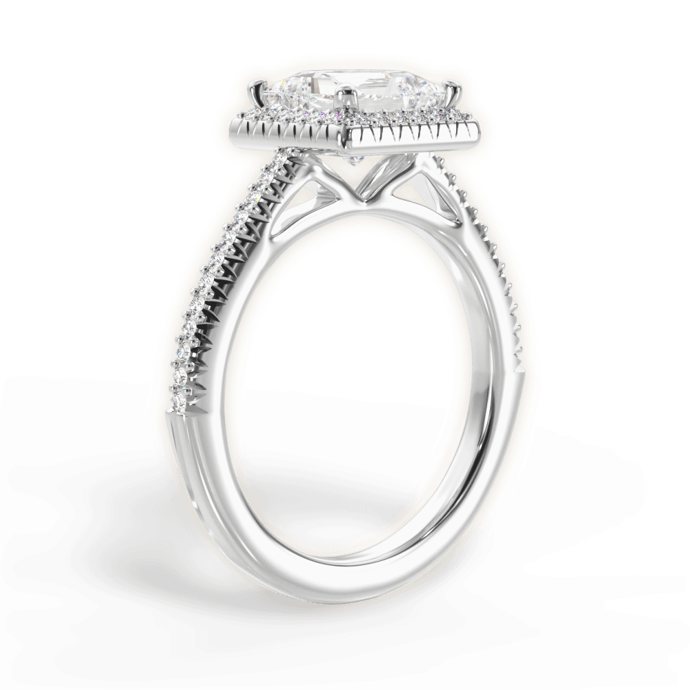 Jenny Princess Cut Lab Grown Diamond 18Kt White Gold Engagement Ring - View 2