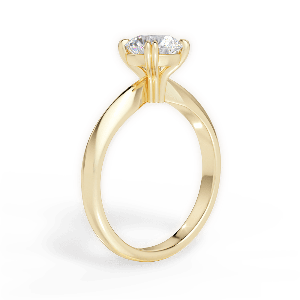 Claudia Round Cut Lab Grown Diamond 18Kt Yellow Gold Engagement Ring - View 3