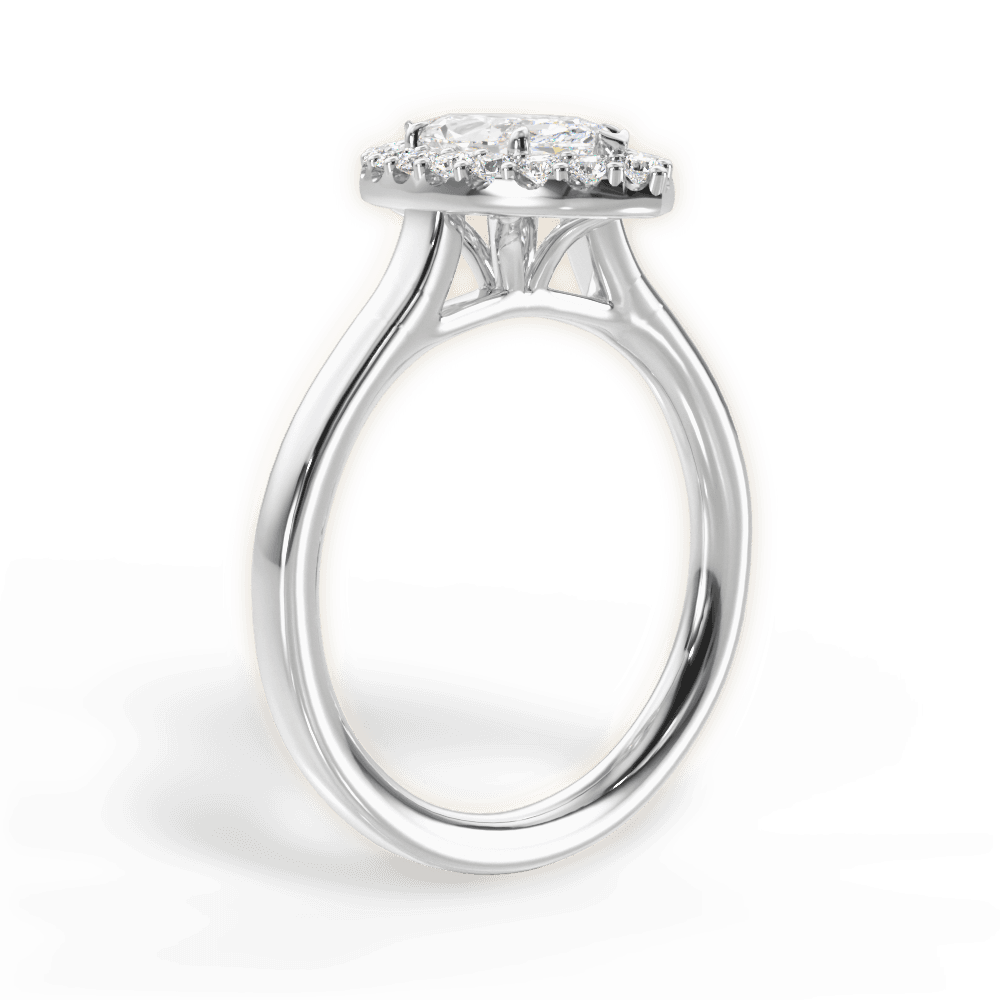 Fiona Marquise Cut Lab Grown Diamond 18Kt White Gold Engagement Ring - View 3
