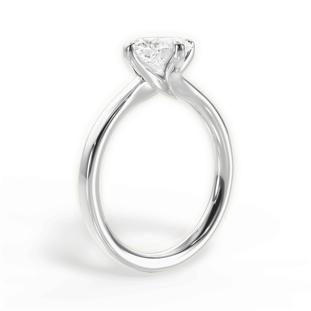 Ashley Oval Cut Lab Grown Diamond 18Kt White Gold Engagement Ring - View 2