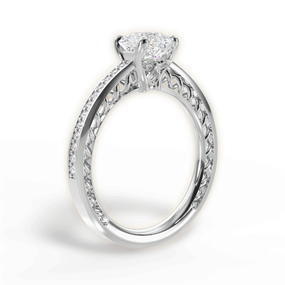 Donna Asscher Cut Lab Grown Diamond 18Kt White Gold Engagement Ring - View 3