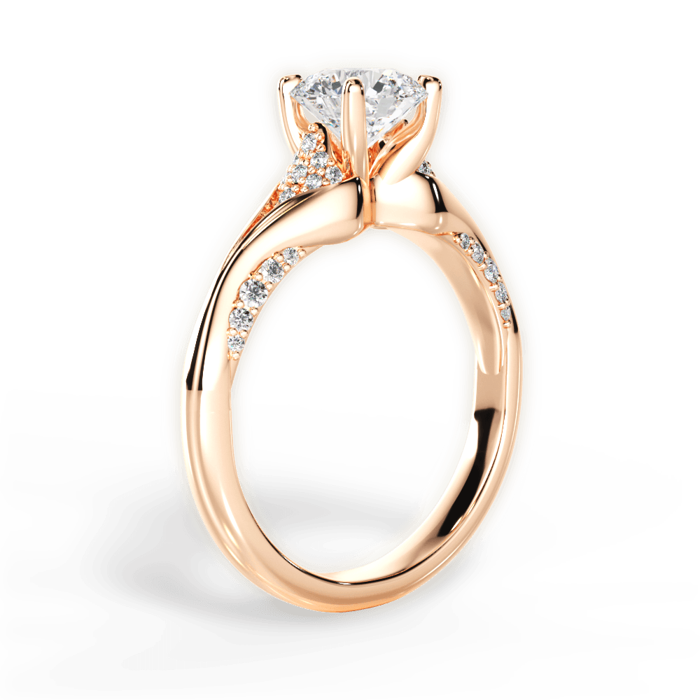 Isabel Round Cut Lab Grown Diamond 18Kt Rose Gold Engagement Ring - View 4