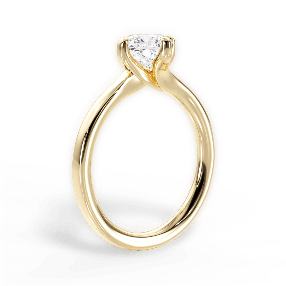 Ashley Cushion Cut Lab Grown Diamond 18Kt Yellow Gold Engagement Ring - View 3