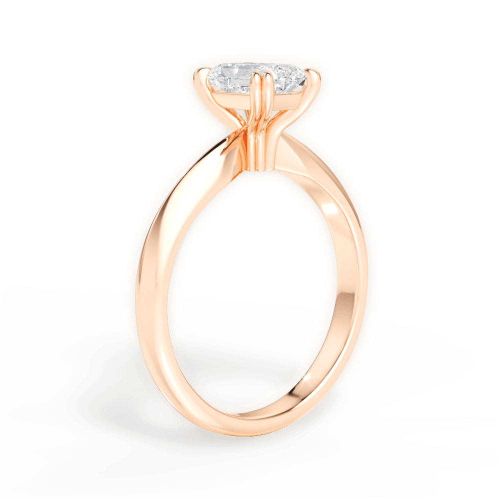 Claudia Radiant Cut Lab Grown Diamond 18Kt Rose Gold Engagement Ring - View 2