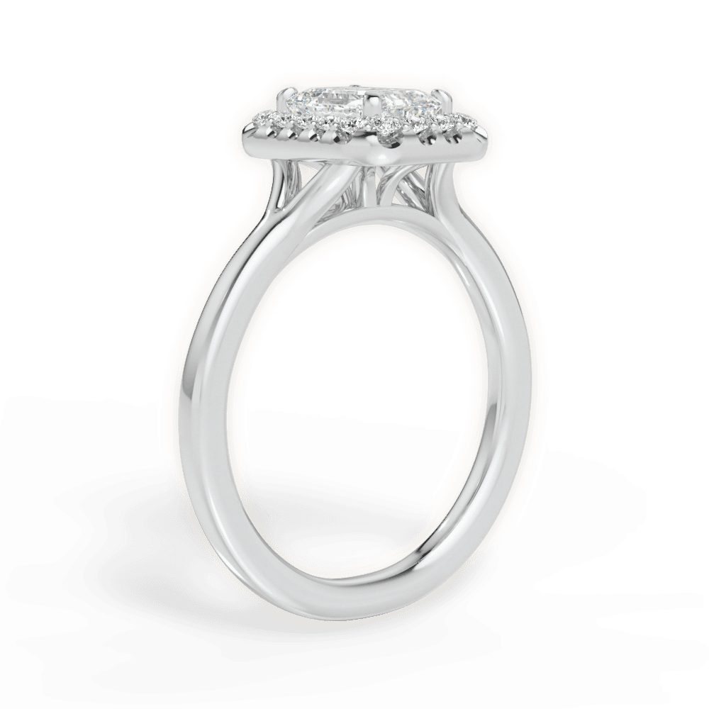 Geneva Emerald Cut Lab Grown Diamond 18Kt White Gold Engagement Ring - View 3