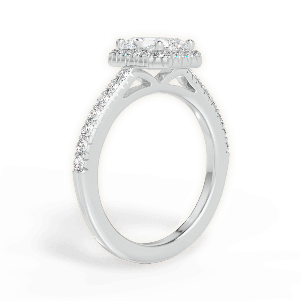 Kathleen Radiant Cut Lab Grown Diamond Platinum Engagement Ring - View 4