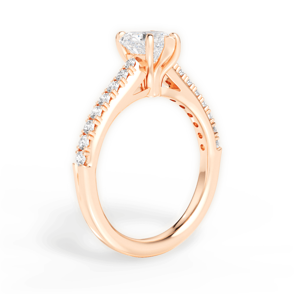 Elizabeth Heart Cut Lab Grown Diamond 18Kt Rose Gold Engagement Ring - View 2