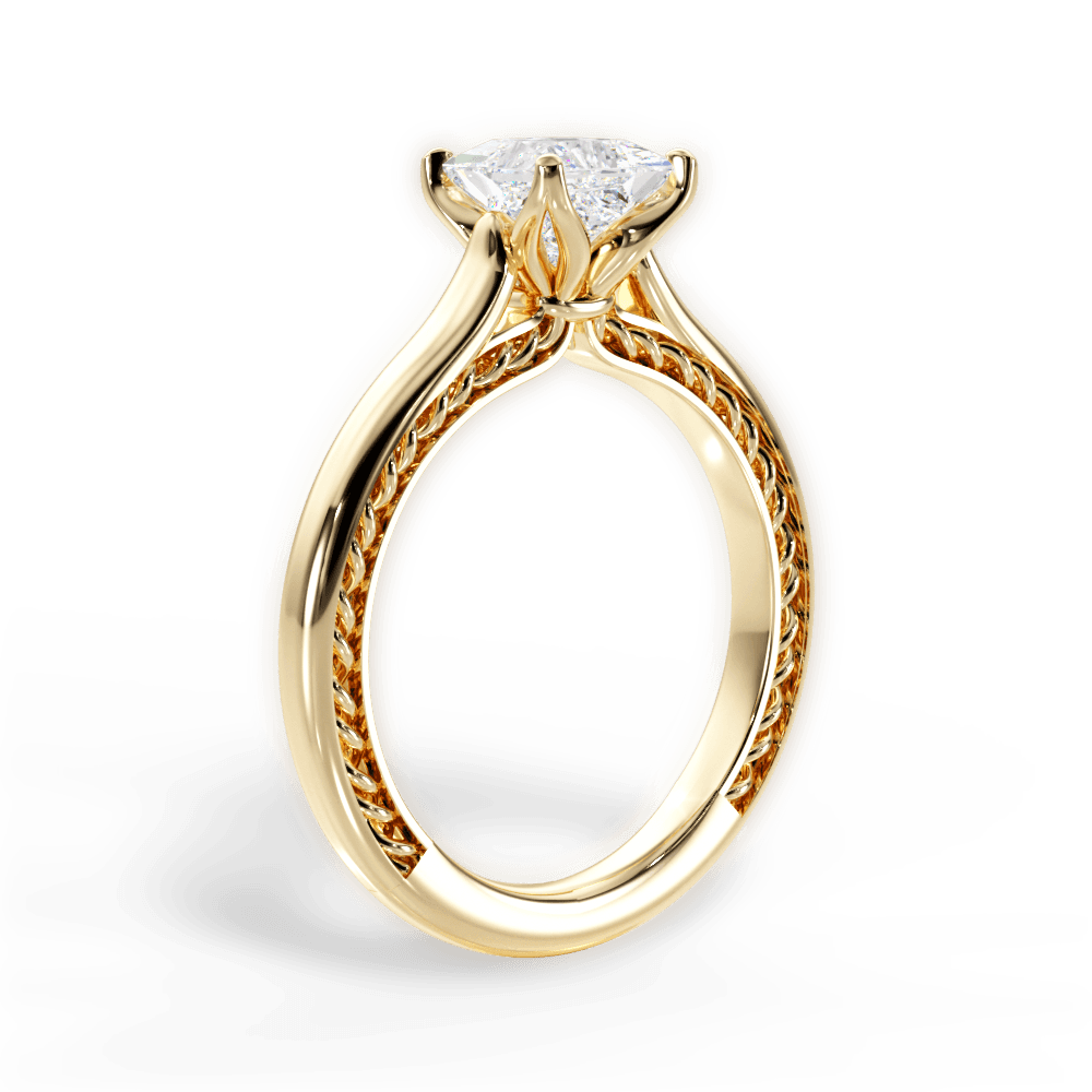 Carrie Princess Cut Lab Grown Diamond 18Kt Yellow Gold Engagement Ring - View 3