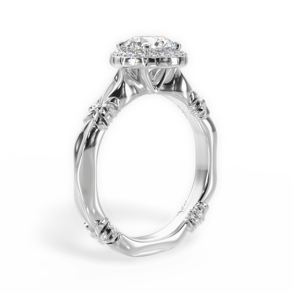 Erica Round Cut Lab Grown Diamond Platinum Engagement Ring - View 3