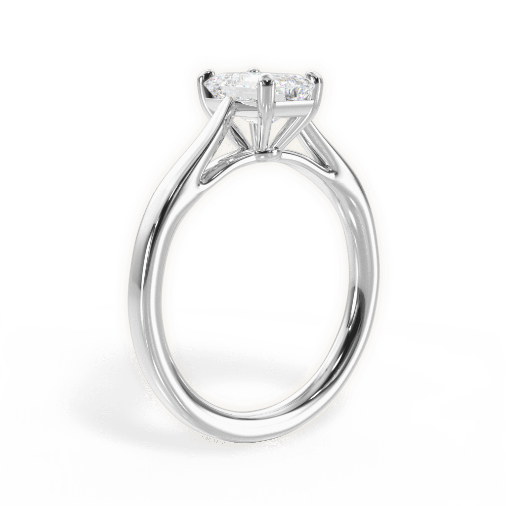 Angie Emerald Cut Lab Grown Diamond Platinum Engagement Ring - View 2