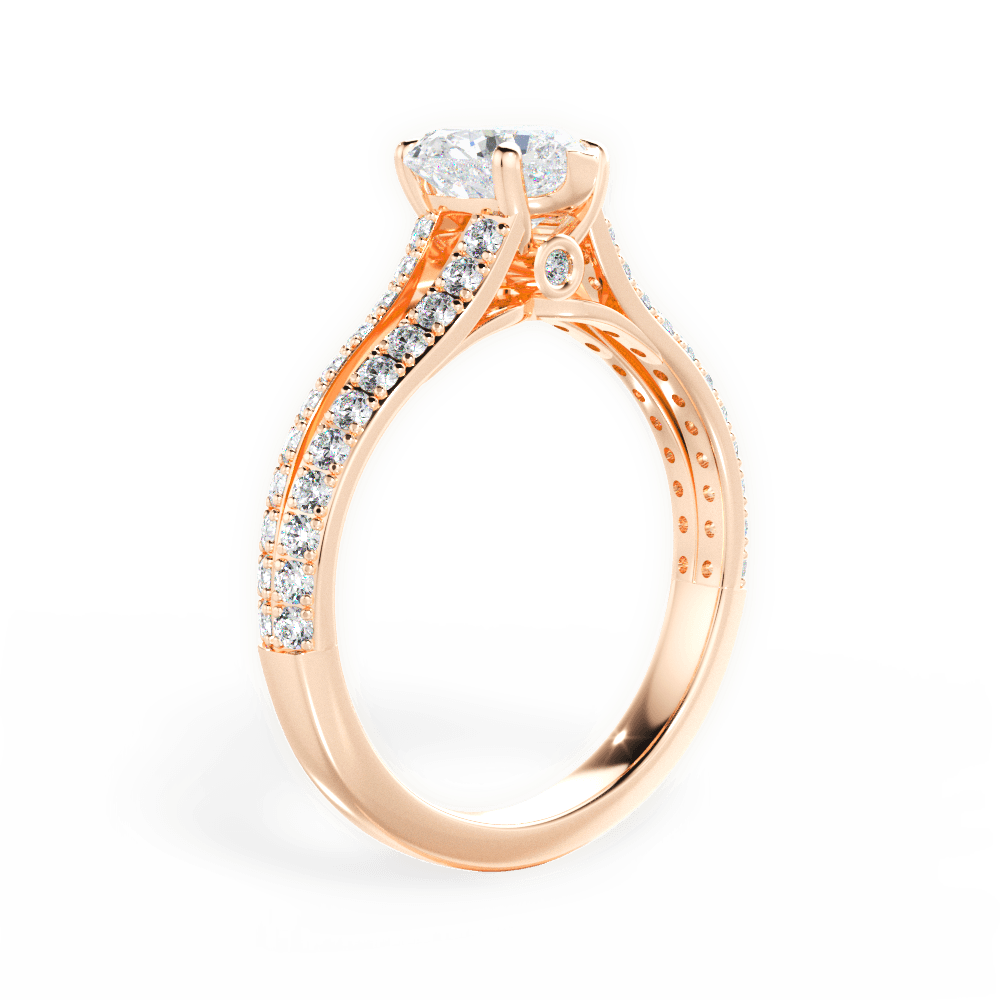 Kendra Heart Cut Lab Grown Diamond 18Kt Rose Gold Engagement Ring - View 4