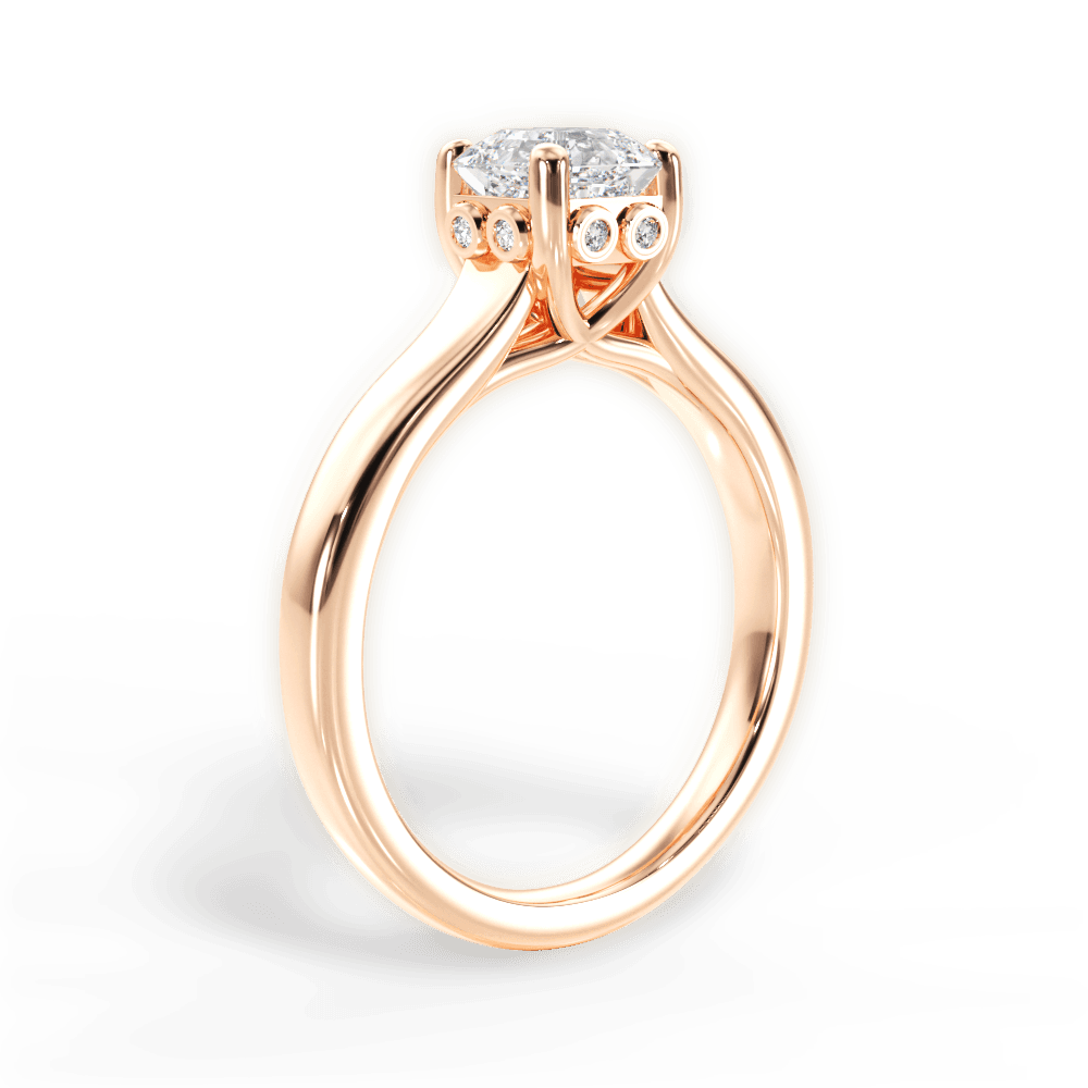 Carol Asscher Cut Lab Grown Diamond 18Kt Rose Gold Engagement Ring - View 4