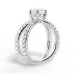 Lauren Cushion Cut Lab Grown Diamond 14Kt White Gold Engagement Ring - View 3
