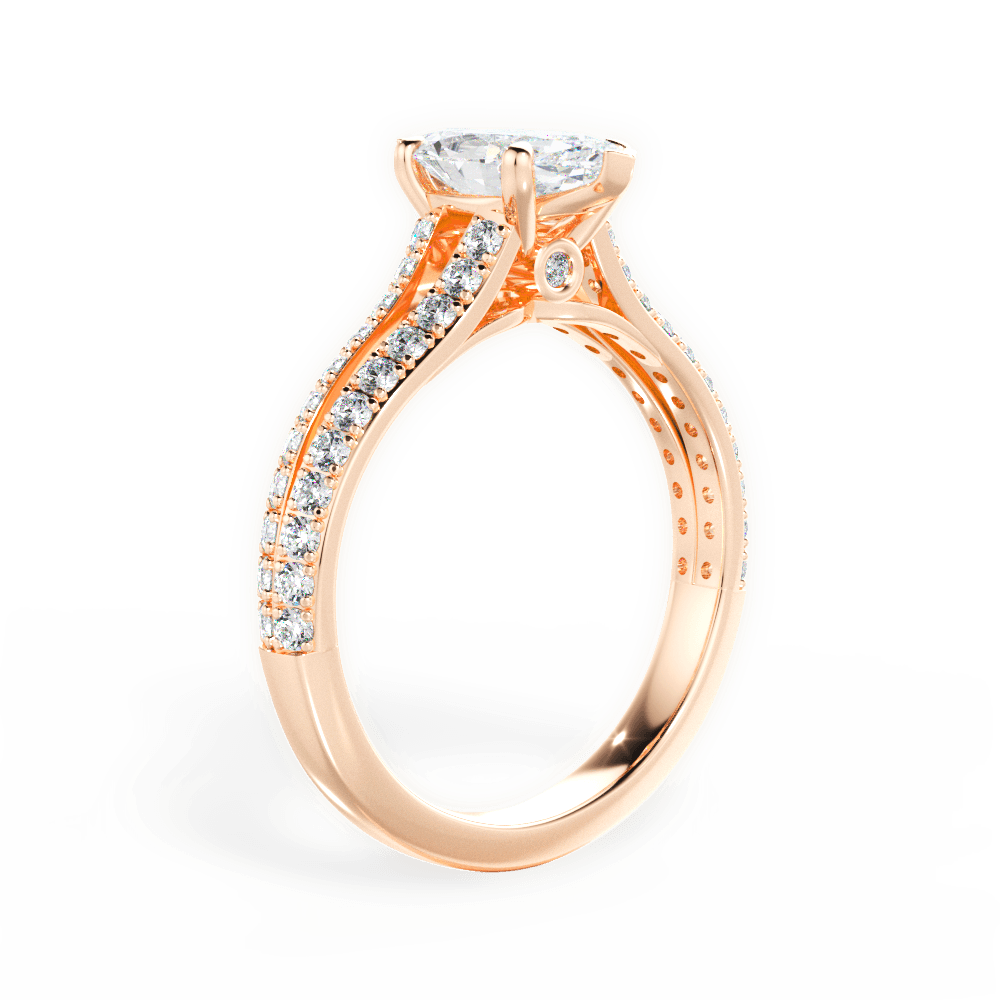Kendra Marquise Cut Lab Grown Diamond 18Kt Rose Gold Engagement Ring - View 2