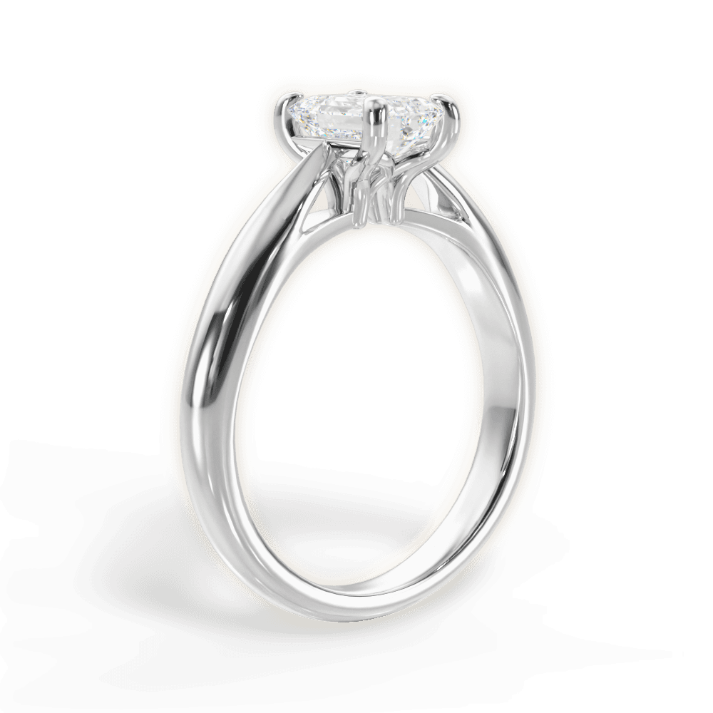 Amy Emerald Cut Lab Grown Diamond 18Kt White Gold Engagement Ring - View 2
