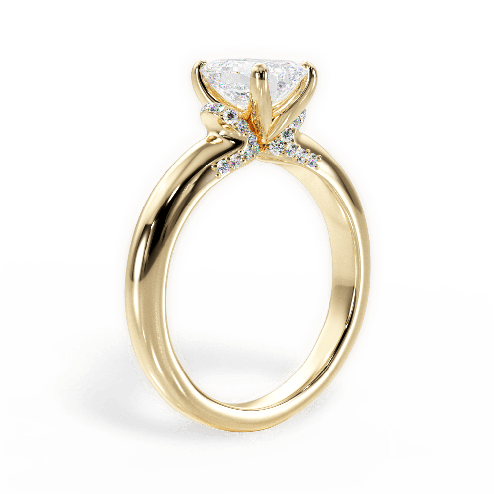 Florence Emerald Cut Lab Grown Diamond 18Kt Yellow Gold Engagement Ring - View 4
