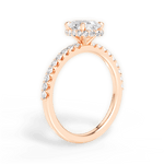 Isabella Oval Cut Lab Grown Diamond 18Kt Rose Gold Engagement Ring - View 3