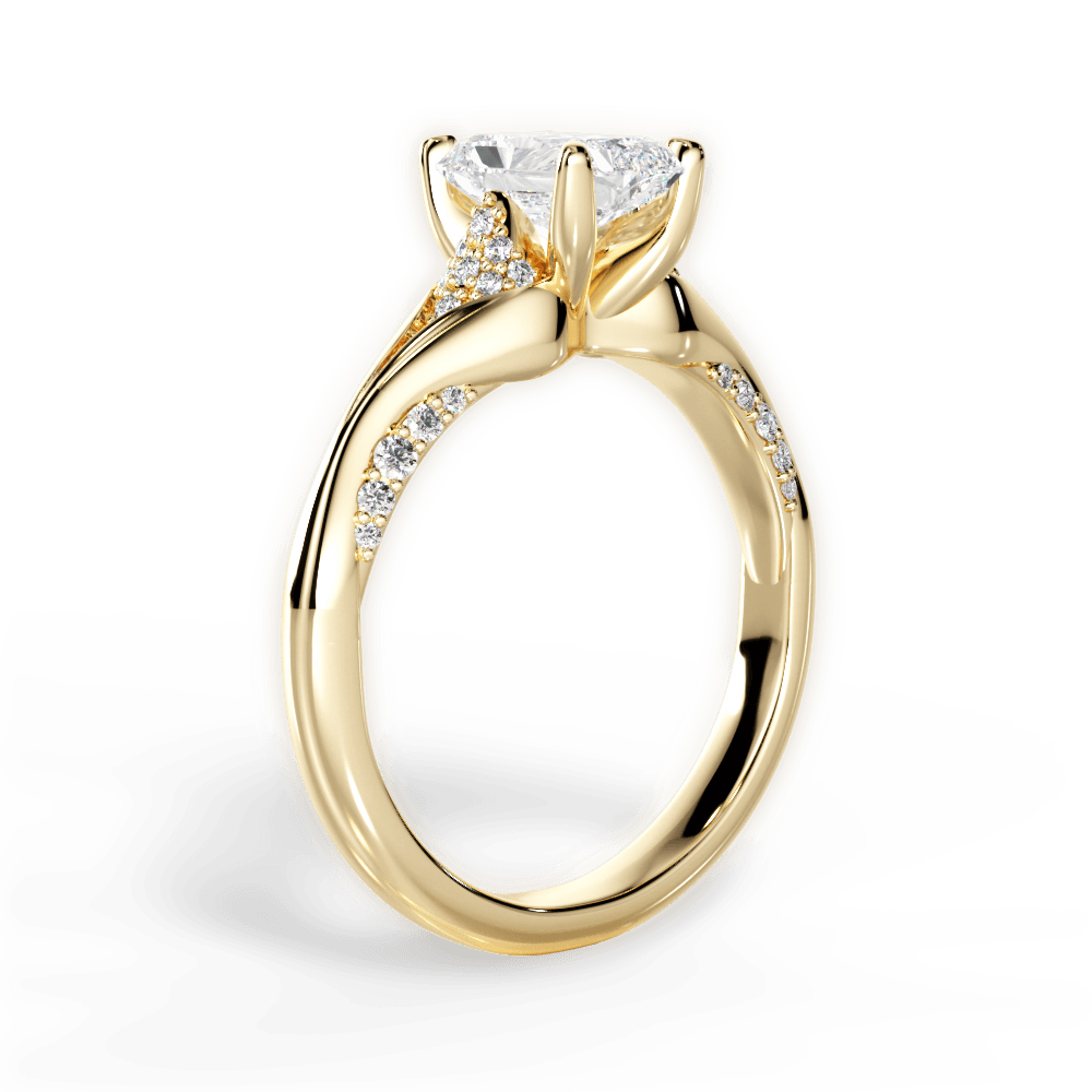 Isabel Radiant Cut Lab Grown Diamond 18Kt Yellow Gold Engagement Ring - View 2