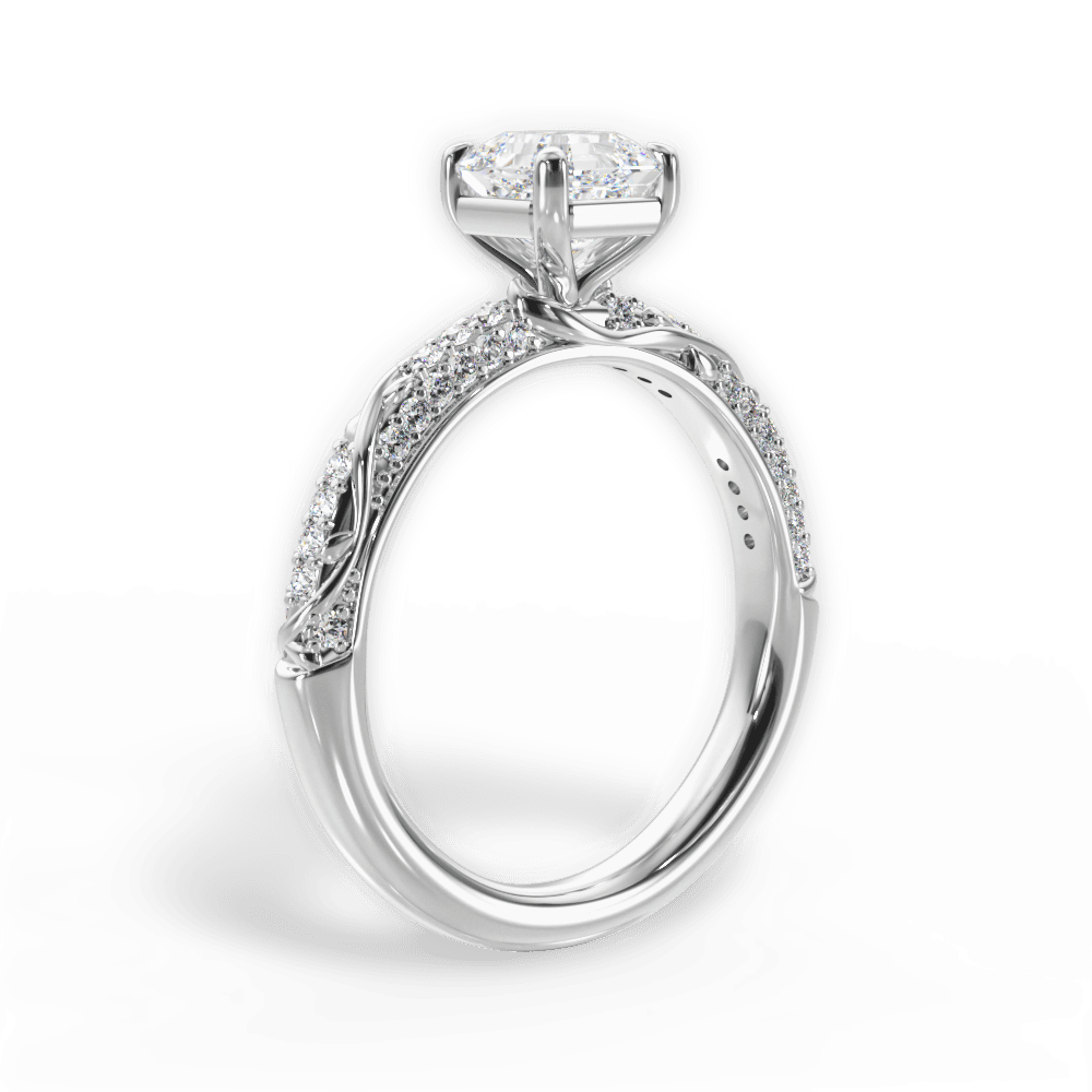 Gloria Asscher Cut Lab Grown Diamond Platinum Engagement Ring - View 4