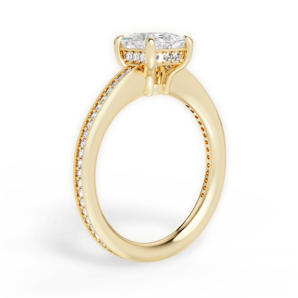 Janet Princess Cut Lab Grown Diamond 18Kt Yellow Gold Engagement Ring - View 2
