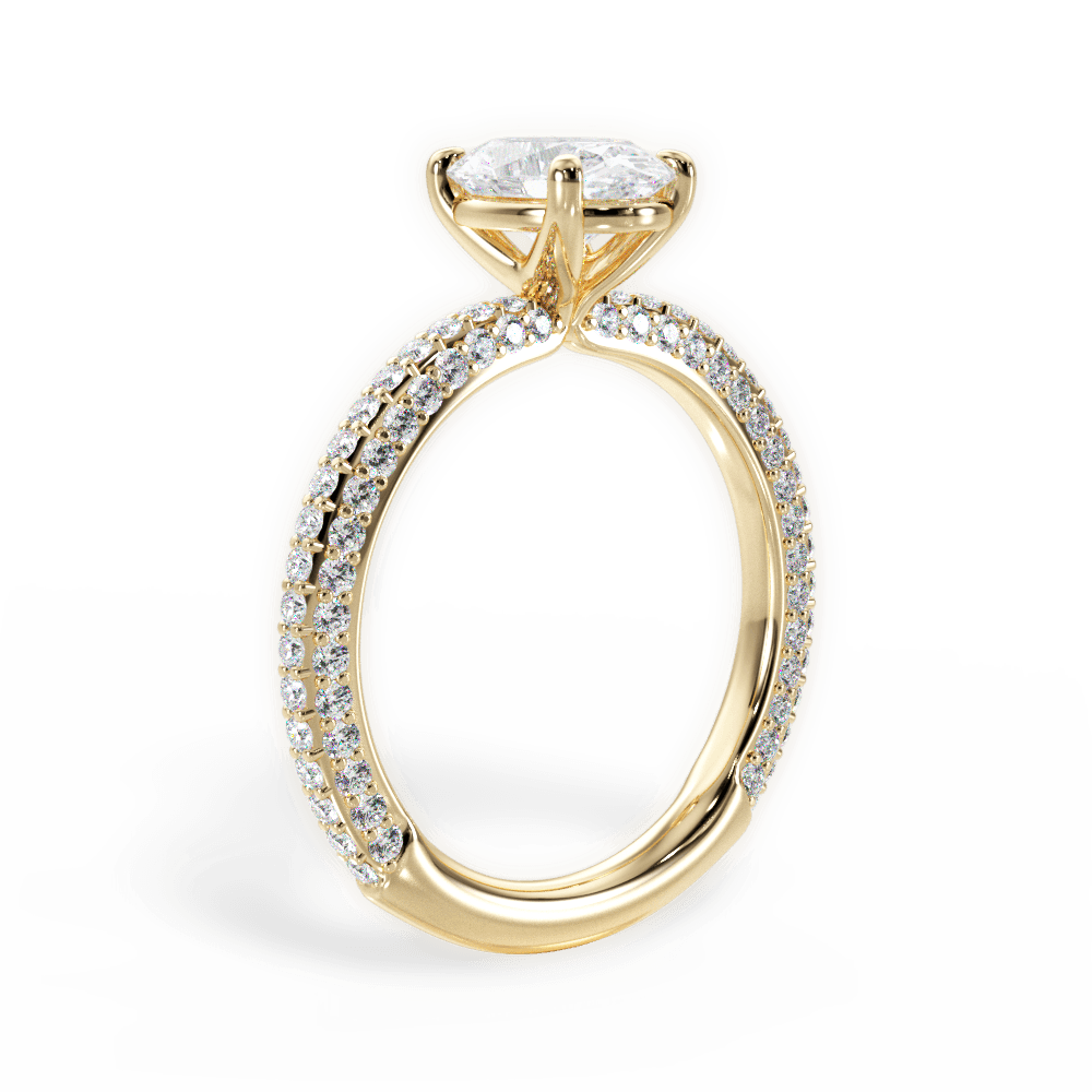 Kristen Oval Cut Lab Grown Diamond 18Kt Yellow Gold Engagement Ring - View 3