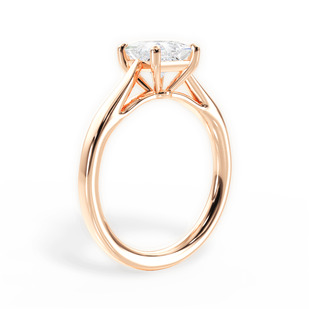 Angie Princess Cut Lab Grown Diamond 18Kt Rose Gold Engagement Ring - View 4