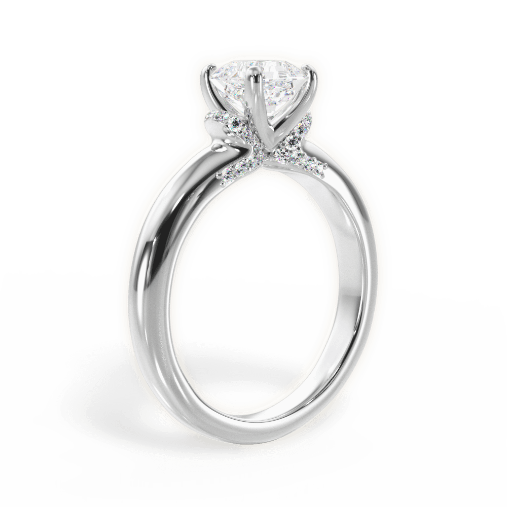Florence Asscher Cut Lab Grown Diamond 14Kt White Gold Engagement Ring - View 2